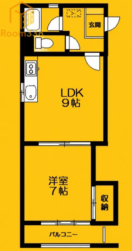 桜山パックス(1LDK/6階)の間取り写真