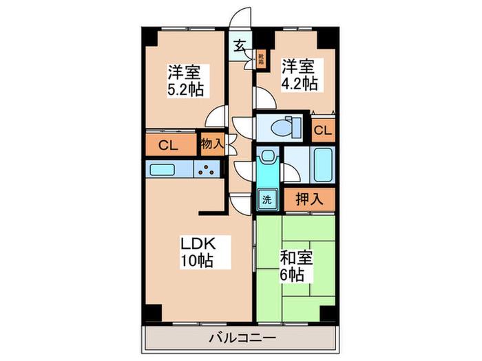 第二鷺沼レジデンス(3LDK/5階)の間取り写真