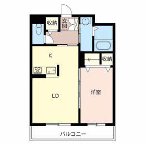 ベレオ フォレスト(1LDK/3階)の間取り写真