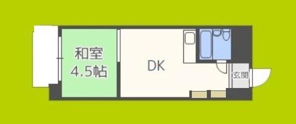 シャンボール第3新大阪(1DK/4階)の間取り写真