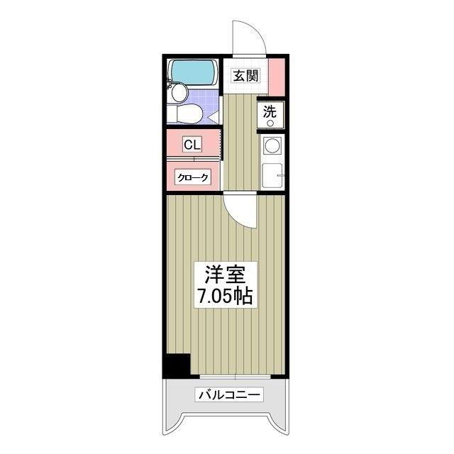 クレベール久米川(1K/3階)の間取り写真