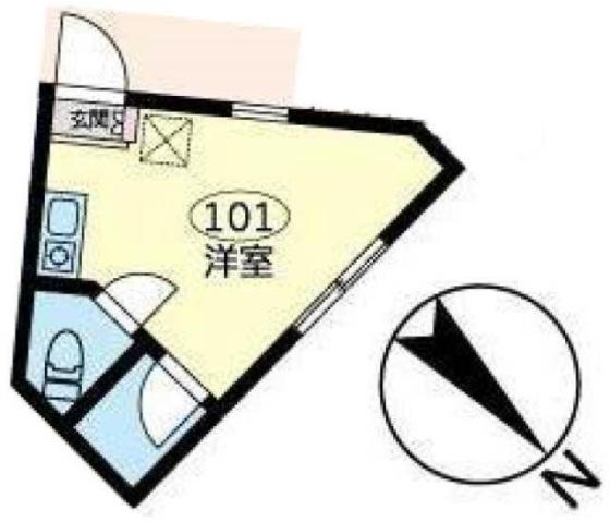 ユナイト白楽マッケンロー(ワンルーム/1階)の間取り写真