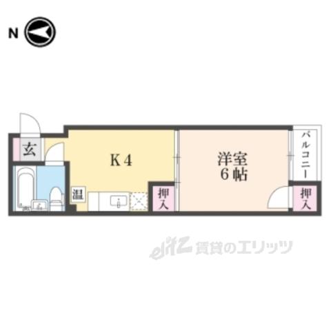 プチマンションむるぶ(1K/4階)の間取り写真