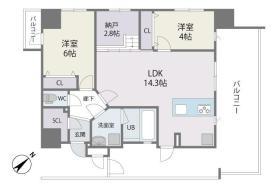 MODERN ASPIRATION 平尾駅前(2SLDK/10階)の間取り写真