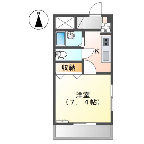 アメニティハイツ(1K/2階)の間取り写真