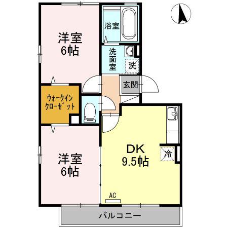 アーバンライフ5号館(2DK/3階)の間取り写真