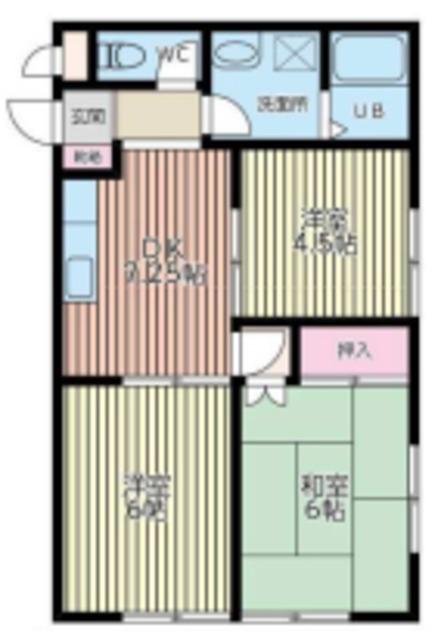 グッドリバー横山(3DK/1階)の間取り写真