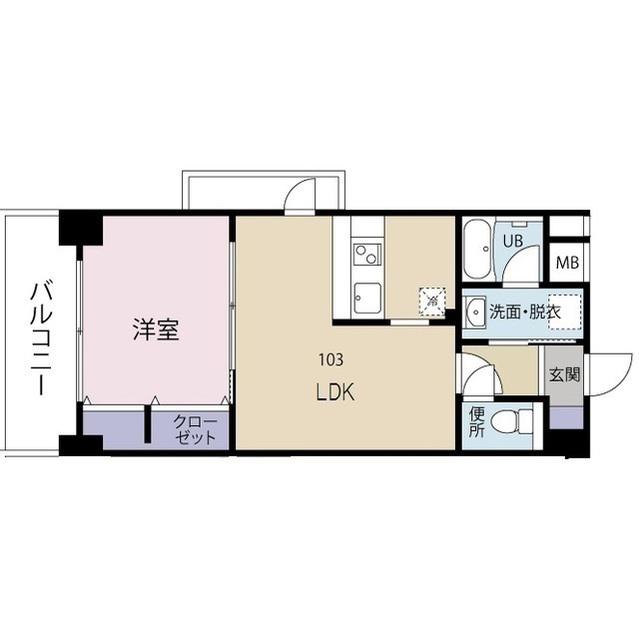 N-ステージI(1LDK/3階)の間取り写真