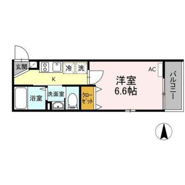 MIJAS KAMEARI-NORTE(1K/2階)の間取り写真