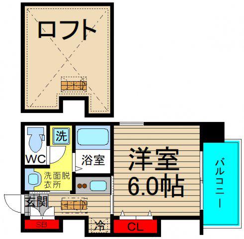 イディオス(1K/8階)の間取り写真
