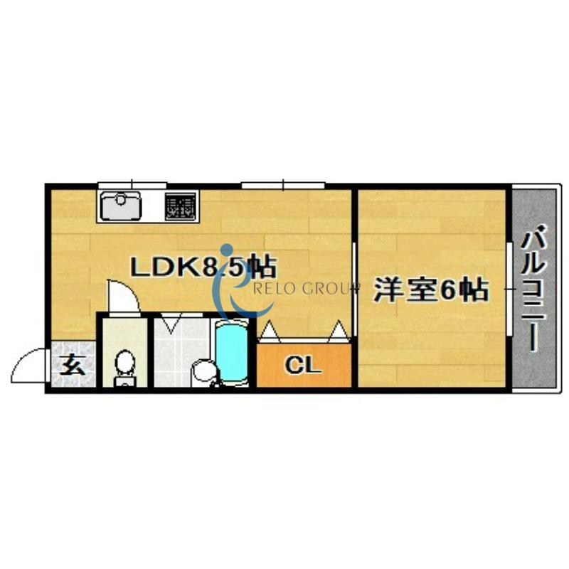 エクセルハイツ中野(1LDK/2階)の間取り写真