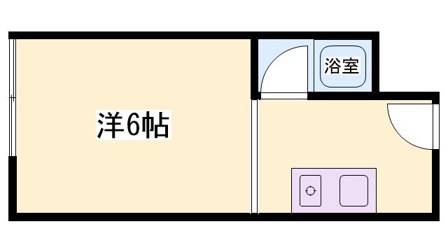 千鳥川ドミトリー(ワンルーム/2階)の間取り写真