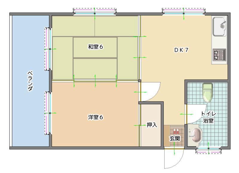 大城アパート(2DK/3階)の間取り写真