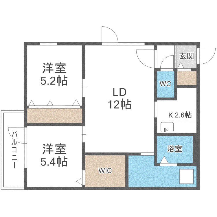 WTB南17(2LDK/5階)の間取り写真