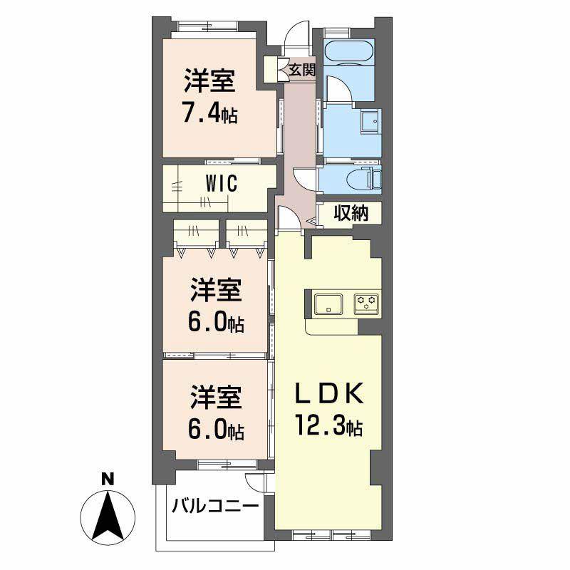 アンソレイエ覚王山(3LDK/5階)の間取り写真