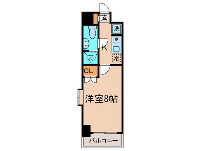 パークキューブ武蔵小杉(1K/4階)の間取り写真