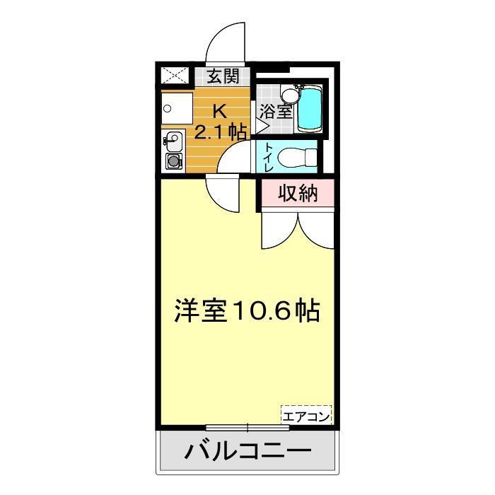 パレス梶栗(1K/2階)の間取り写真