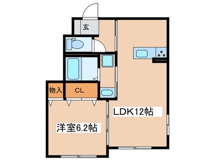ベルクキルシェ(1LDK/1階)の間取り写真