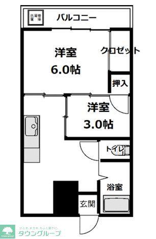 グリーンハウス伊香保(2K/1階)の間取り写真