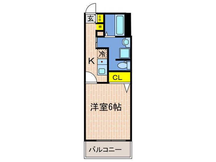 ドミール春日野道N(1K/10階)の間取り写真