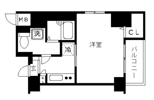 トーシンフェニックス新橋弐番館(1K/8階)の間取り写真