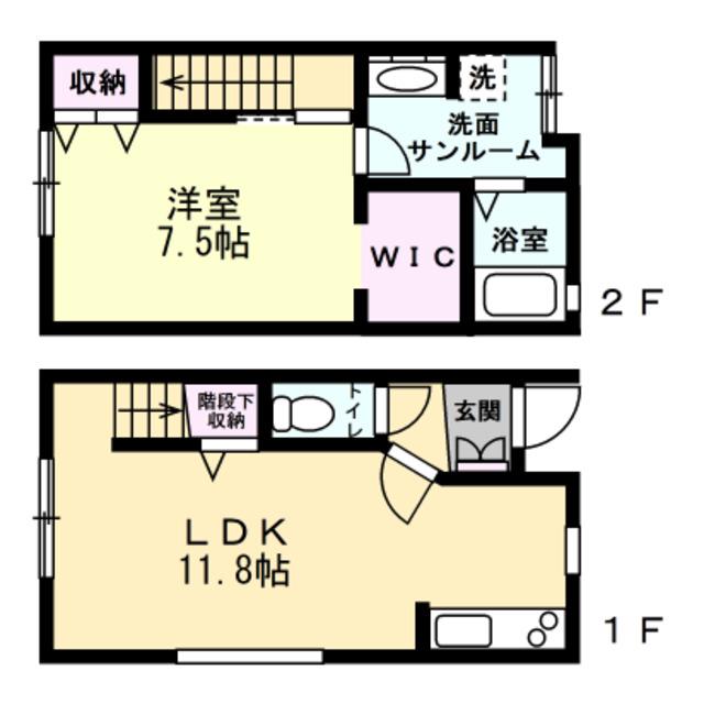 STUDIO AZUL A(1LDK/1階)の間取り写真