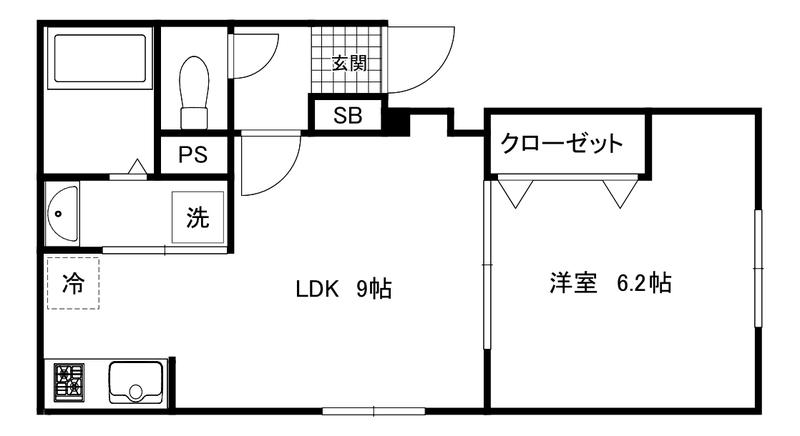 ハイツ南公園(1LDK/1階)の間取り写真