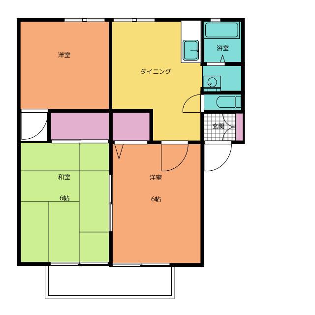 サンホーム千南B(3DK/2階)の間取り写真
