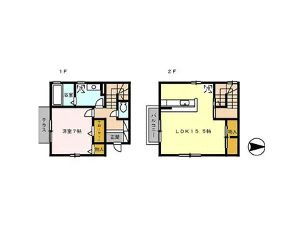 LIVE COURT(1LDK/1階)の間取り写真