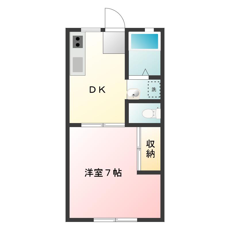 メゾンドはくれん(1DK/1階)の間取り写真