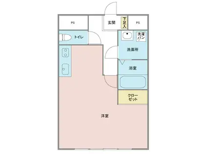 リルームス高城駅前(ワンルーム/2階)の間取り写真