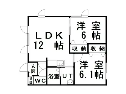 ハイツNK(2LDK/2階)の間取り写真