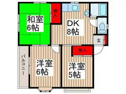 サンドール飯倉(3DK/3階)の間取り写真