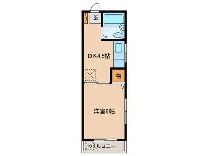 テラス草香江(1DK/3階)の間取り写真