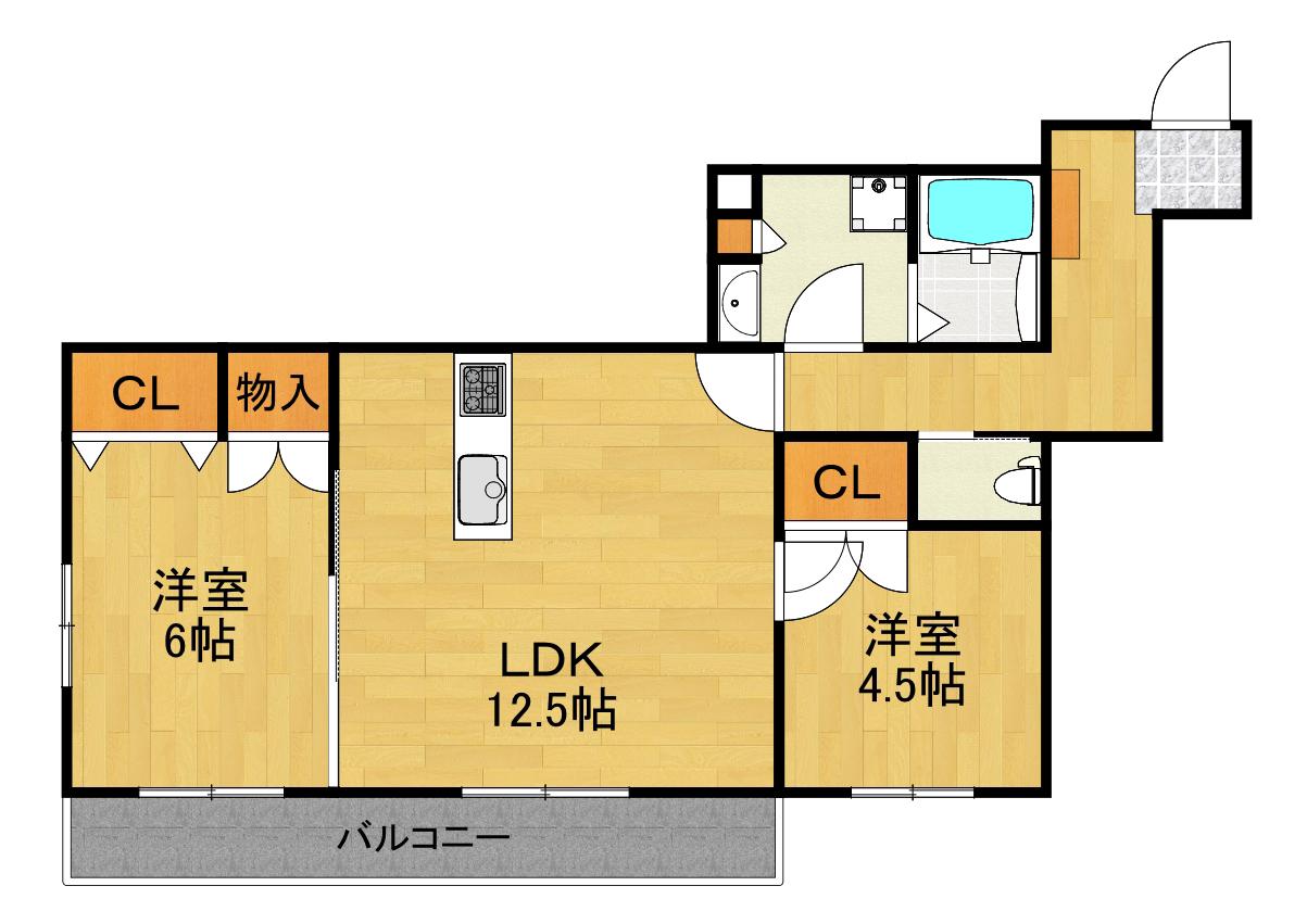 VITA SERENA(2LDK/2階)の間取り写真