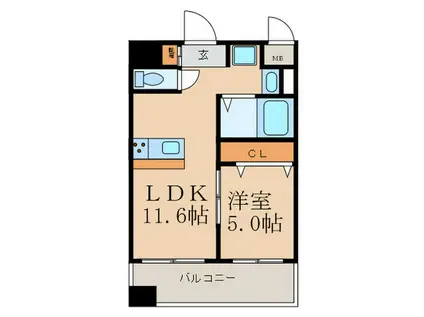 第1関根マンション(1LDK/7階)の間取り写真