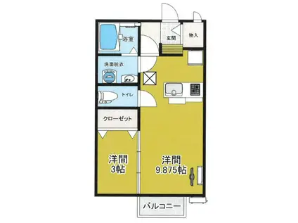 リエールB (1LDK/1階)の間取り写真