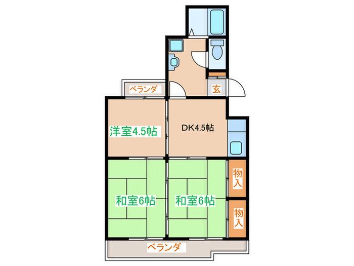 南陽コーポ(3DK/3階)の間取り写真