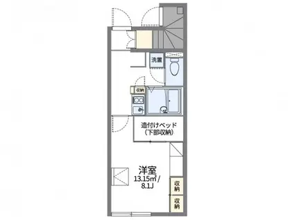 レオパレス向日葵(1K/1階)の間取り写真