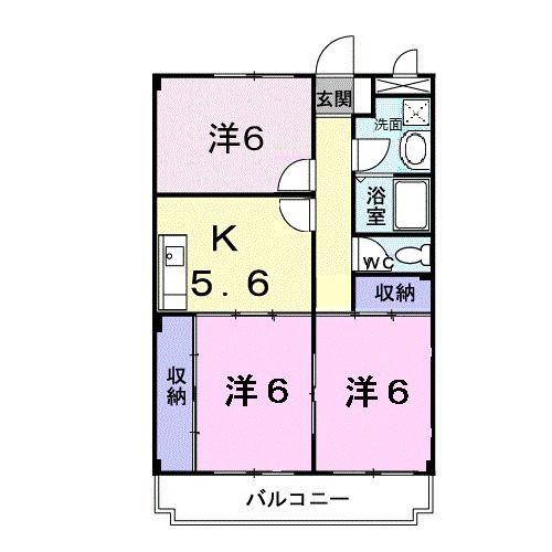 マリッチ溝渕I(3K/3階)の間取り写真