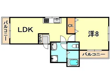 あさひ星が丘マンション(1LDK/2階)の間取り写真
