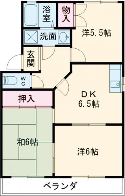 サンジェイド(3DK/2階)の間取り写真