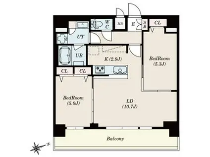 S-RESIDENCE四日市安島ALOGGIO12月契約限定キャンペ(2LDK/14階)の間取り写真