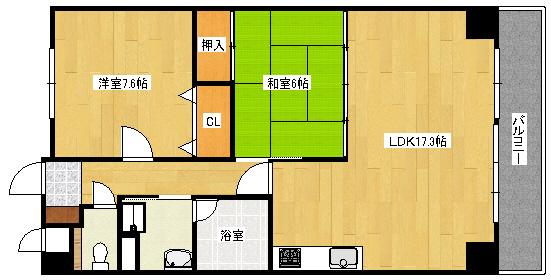カームレスト・R(2LDK/2階)の間取り写真