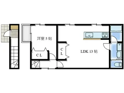 グランジュール船岡(1LDK/2階)の間取り写真