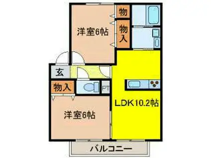 エルムンド(2LDK/2階)の間取り写真