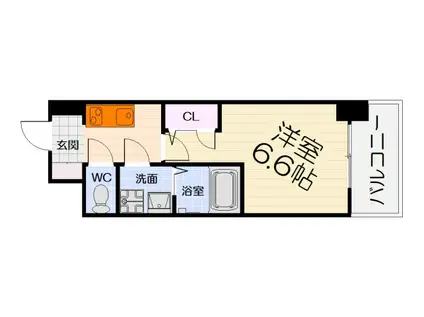 S-RESIDENCE堺浜寺BROAD(1K/7階)の間取り写真