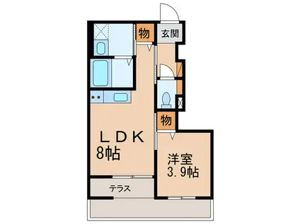 モイス・シャームII(1LDK/1階)の間取り写真