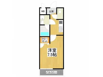 フジパレス初芝駅南III番館(1K/1階)の間取り写真