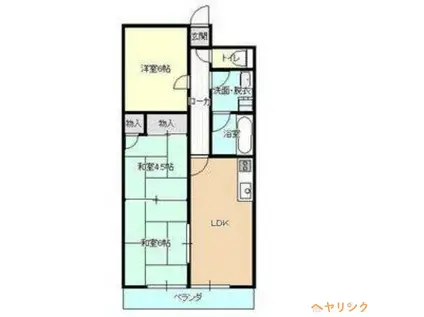 シャトル山手II(3LDK/1階)の間取り写真